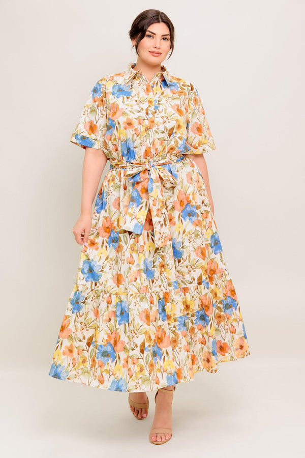 HAZEL DREAM IVORY WOVEN MIDI DRESS.