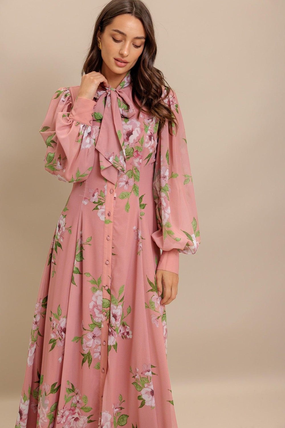 BLUSH BOTANICA WOVEN MIDI DRESS.