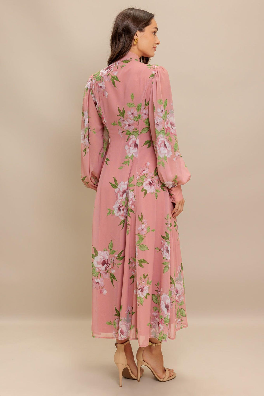 BLUSH BOTANICA WOVEN MIDI DRESS.