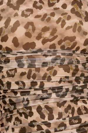 WILD INSTINCT LEOPARD POWER MESH MIDI DRESS.