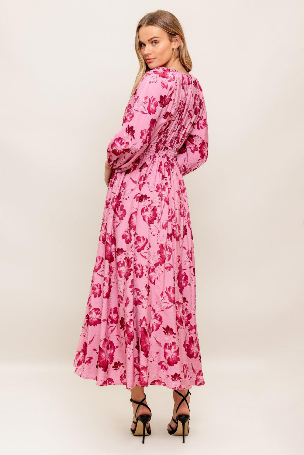 HONEY BUN MOUVE WOVEN MIDI DRESS.