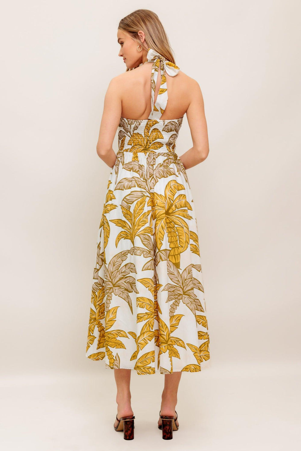 PETITE LOVE WOVEN MIDI DRESS.