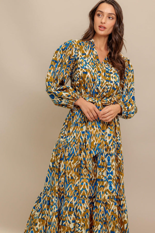 TERRA VISION WOVEN MIDI DRESS.