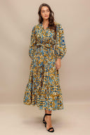 TERRA VISION WOVEN MIDI DRESS.