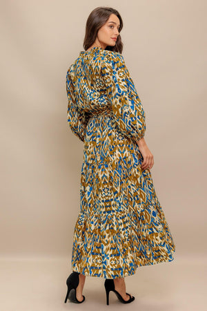 TERRA VISION WOVEN MIDI DRESS.