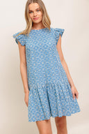 CUPCAKE SMILE WOVEN EYELET BABYDOLL DRESS.