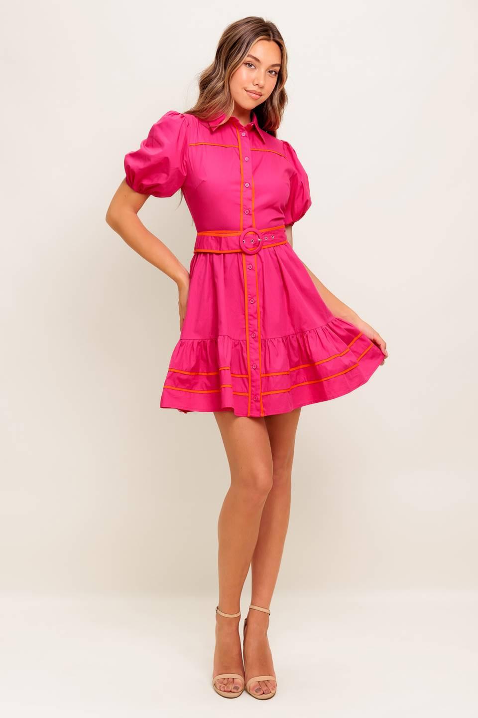 PARADISE FOUND WOVEN MINI DRESS.