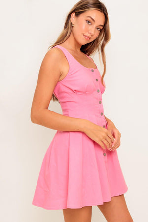 COTTON CANDY DAYS WOVEN MINI DRESS.