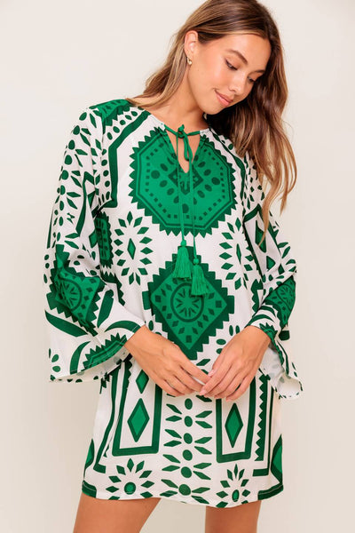 NEUTRAL ZONE WOVEN TOP AND SKIRT SET