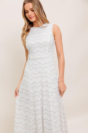 HEARTFELT CREAM WOVEN LACE ANKLE DRESS.