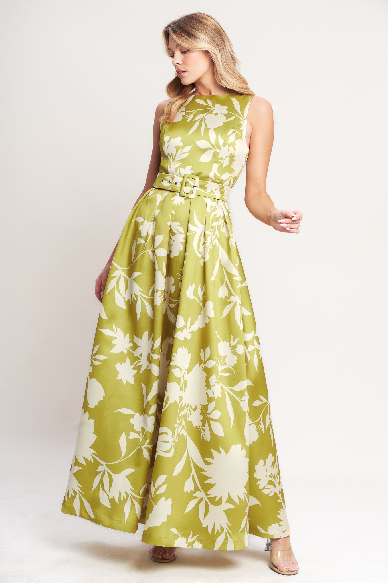 SAPPHIRE FANTASY LIME WOVEN MAXI DRESS
