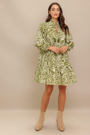 FLORENCE FLAIR WOVEN MINI DRESS.