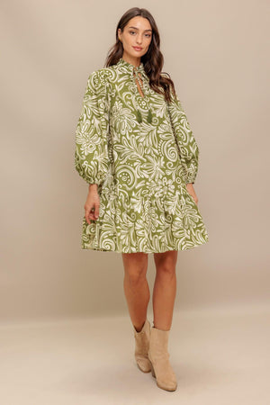 FLORENCE FLAIR WOVEN MINI DRESS.