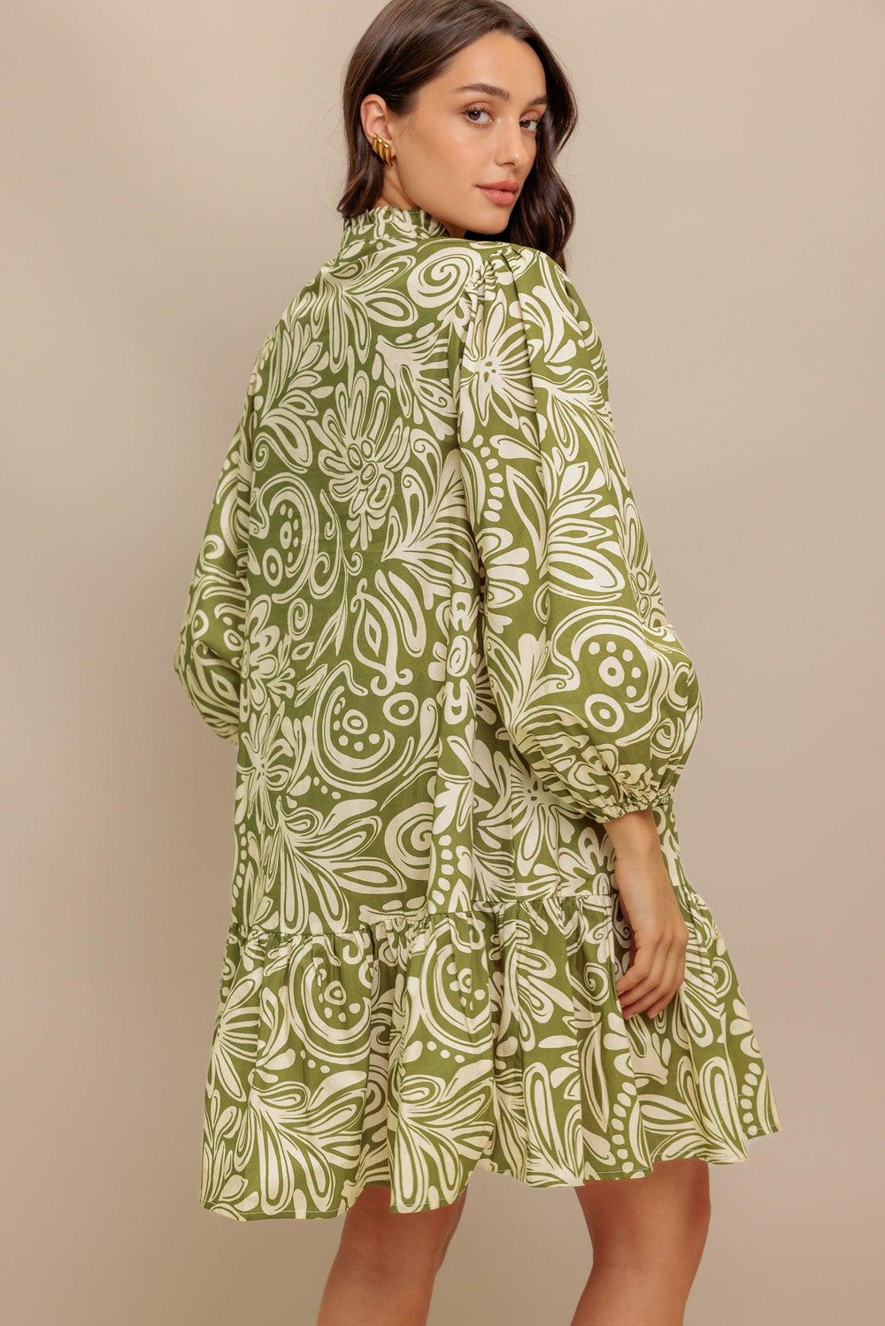 FLORENCE FLAIR WOVEN MINI DRESS.