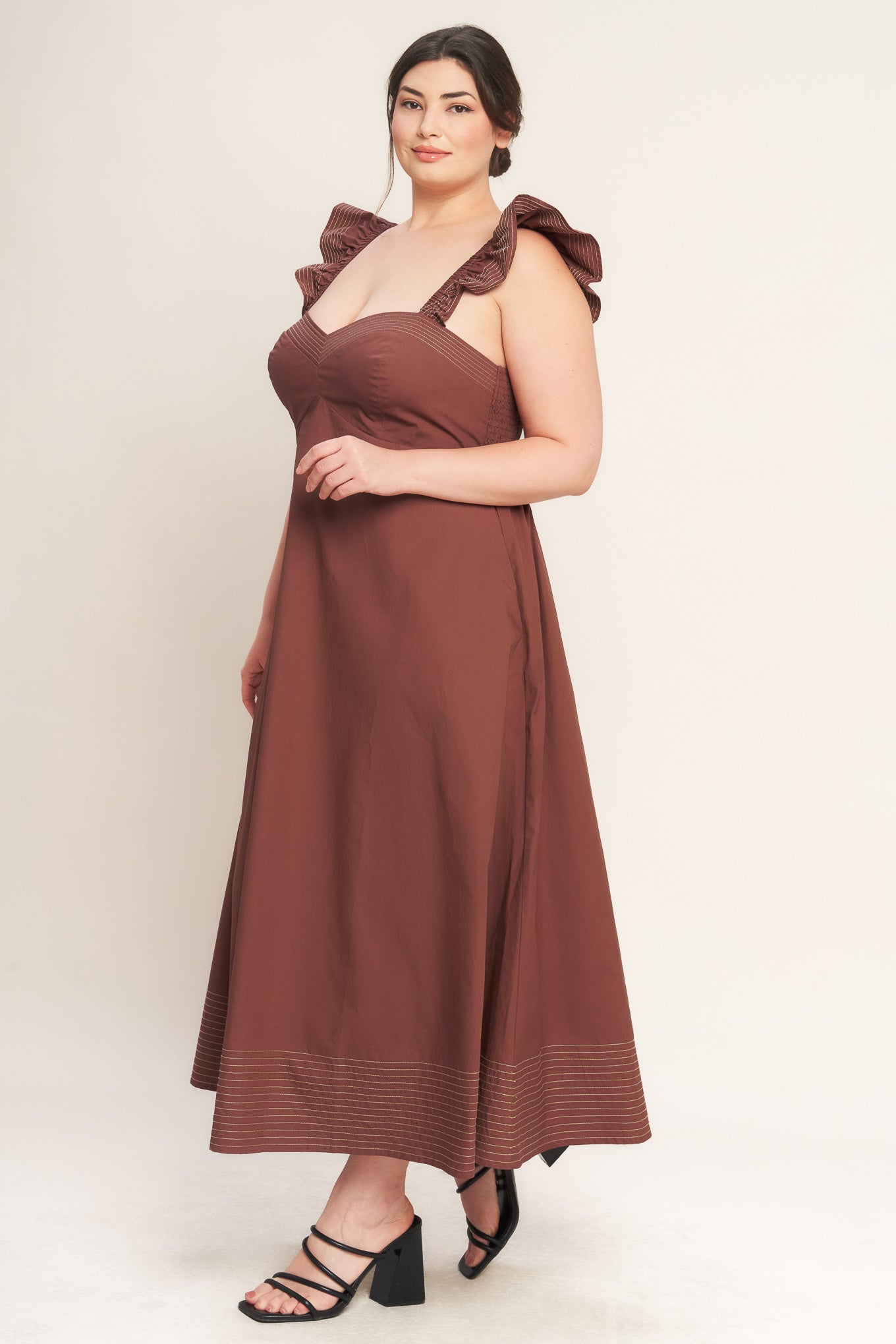 TUSCAN SUNSET WOVEN MIDI DRESS