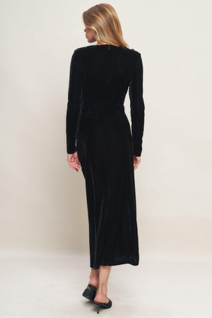 URBAN EMPRESS VELVET MIDI DRESS.