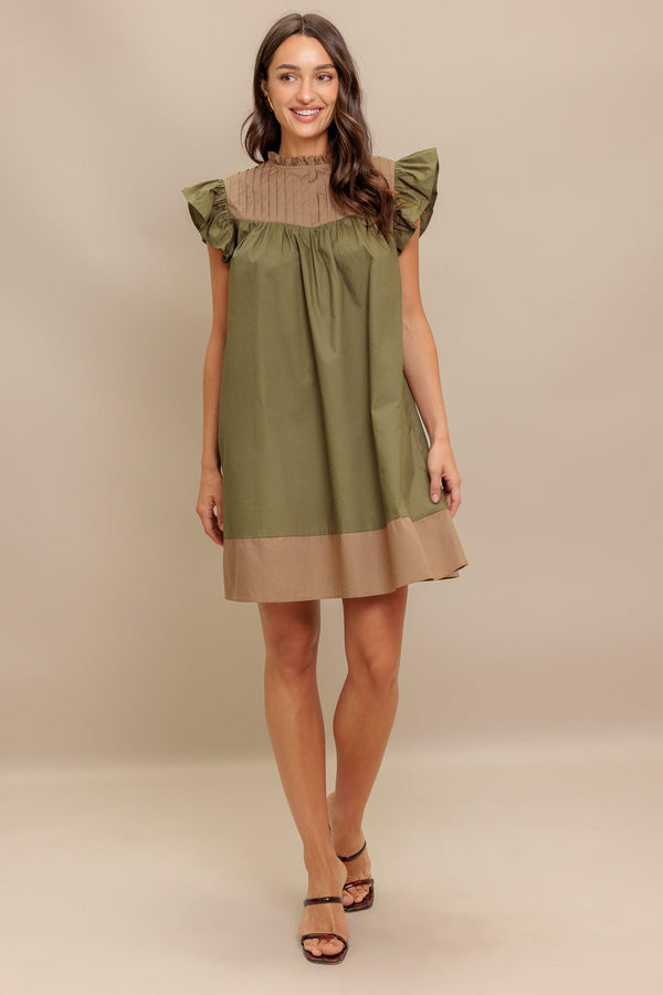FOREST WHISPER WOVEN MINI DRESS.