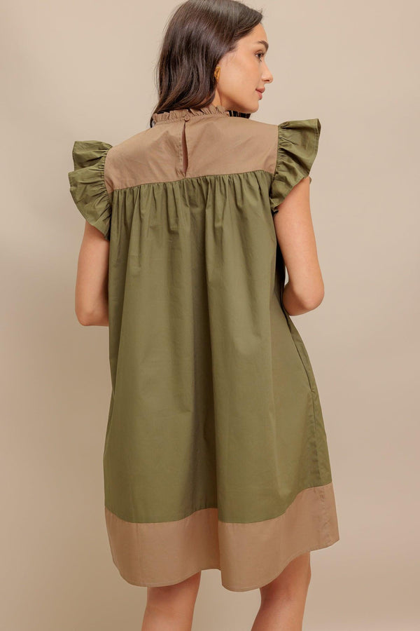FOREST WHISPER WOVEN MINI DRESS.