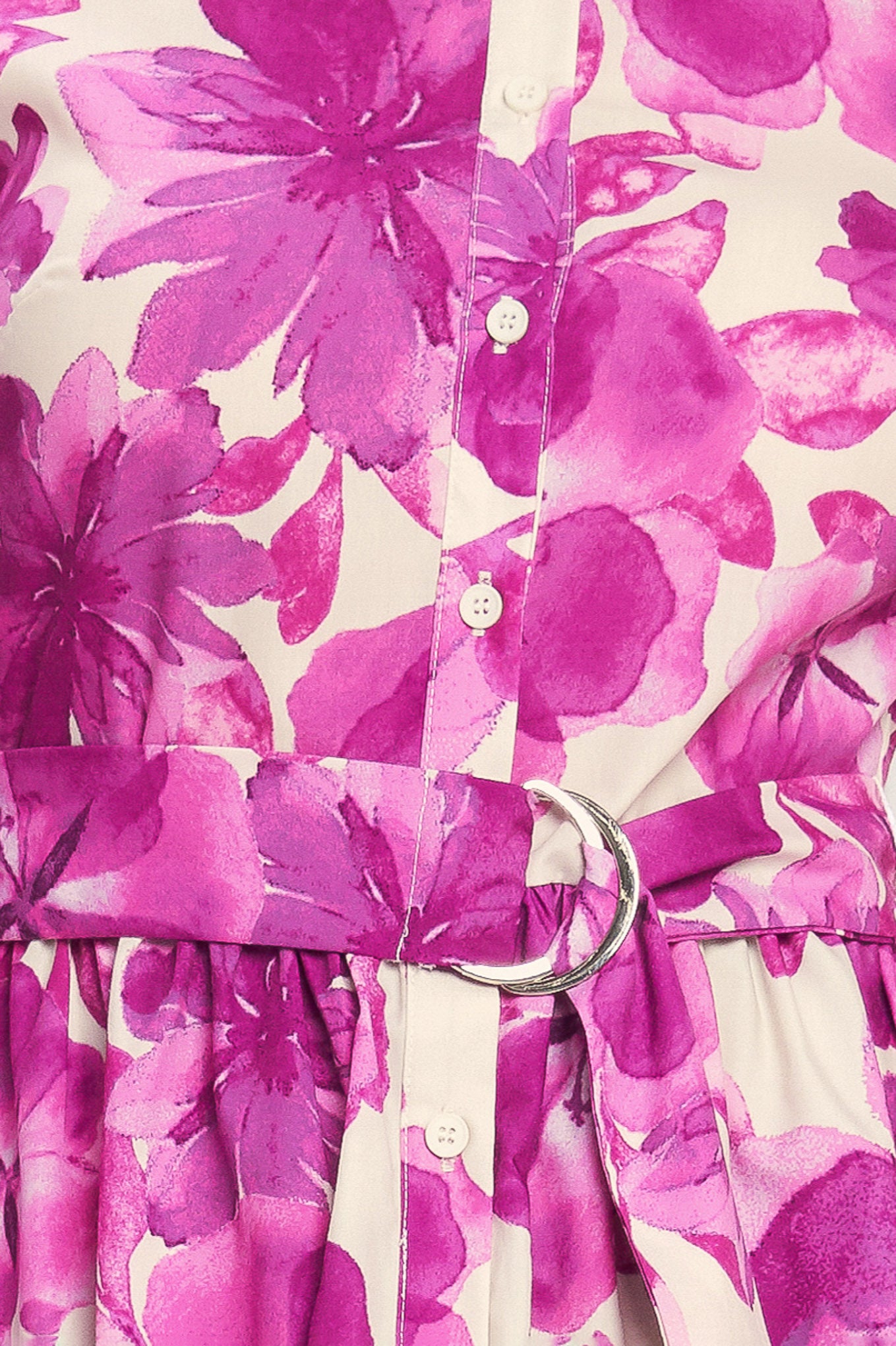 BERRY PETAL WOVEN MIDI SHIRT DRESS