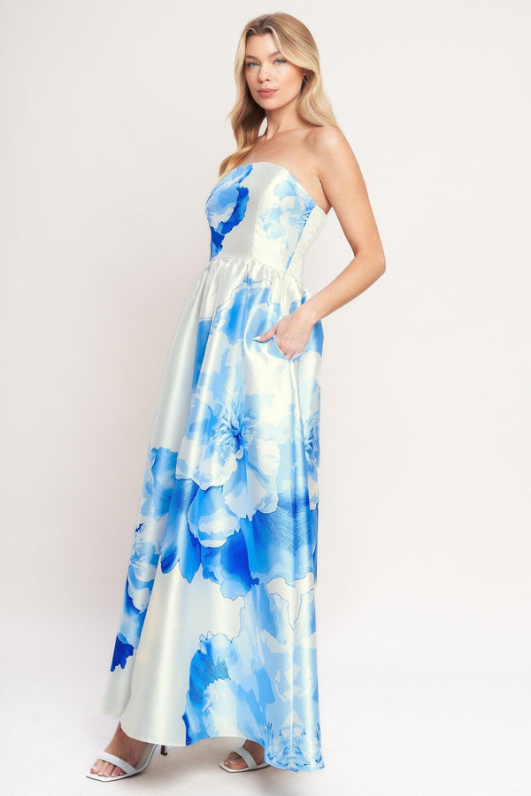 LUXE PEONY WOVEN MAXI DRESS - Flying Tomato - DRESSES - Flying Tomato