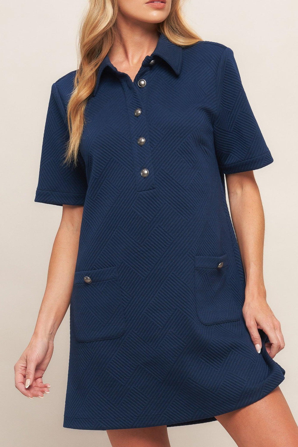DOWNTOWN COOL KNIT MINI DRESS.