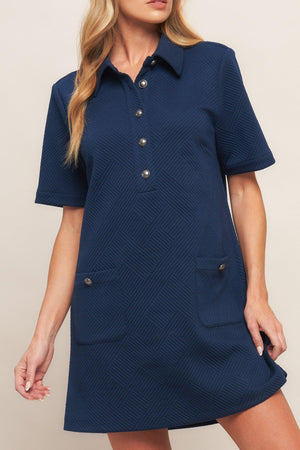 DOWNTOWN COOL KNIT MINI DRESS.