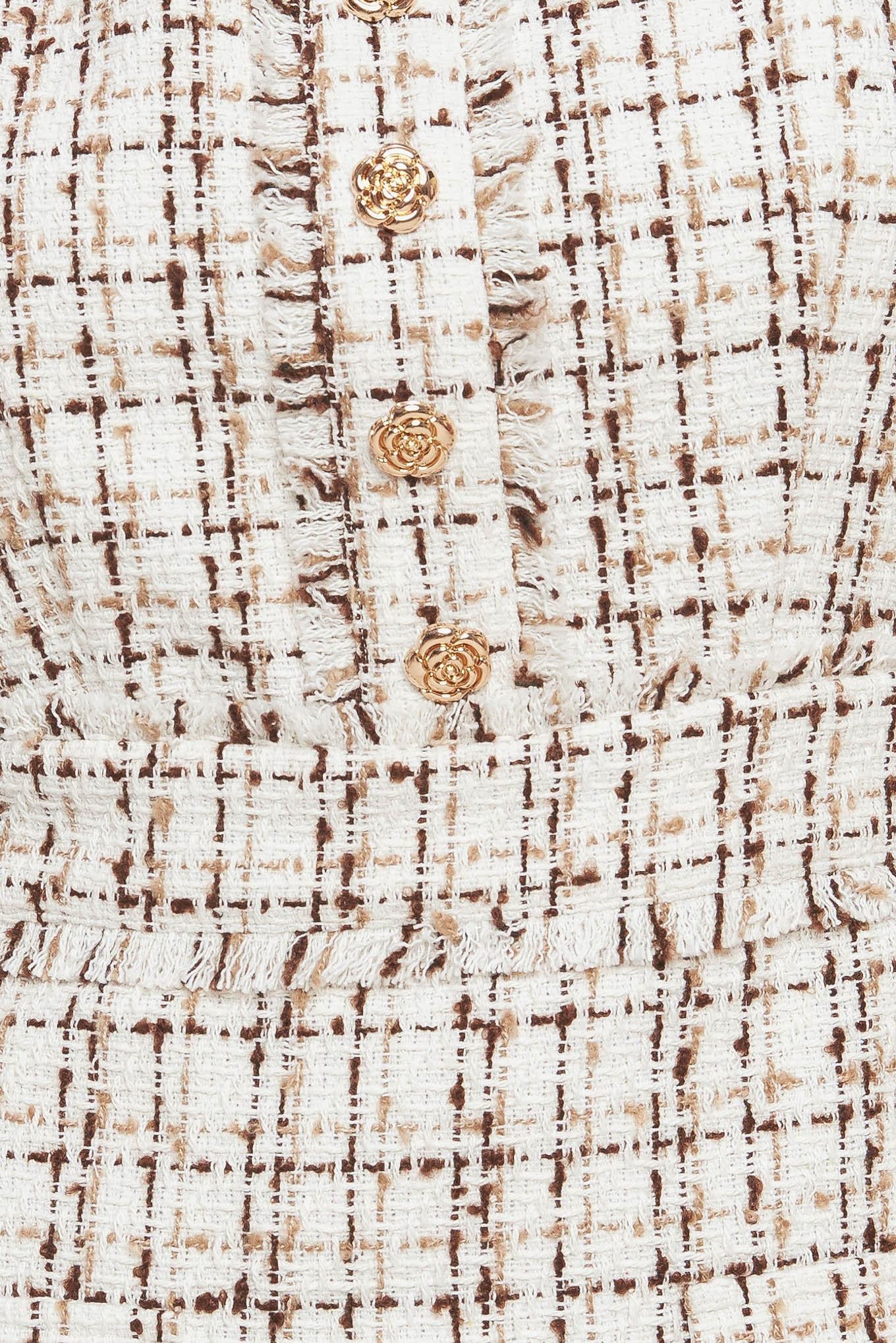 GOLDEN GRID LUXE TWEED MINI DRESS l Flying Tomato GOLDEN GRID LUXE TWEED MINI DRESS l Flying Tomato