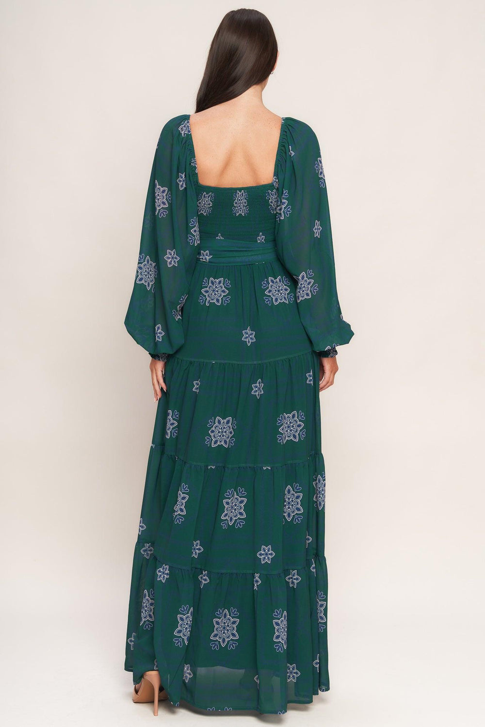 AZURE BOTANIQUE WOVEN MAXI DRESS.