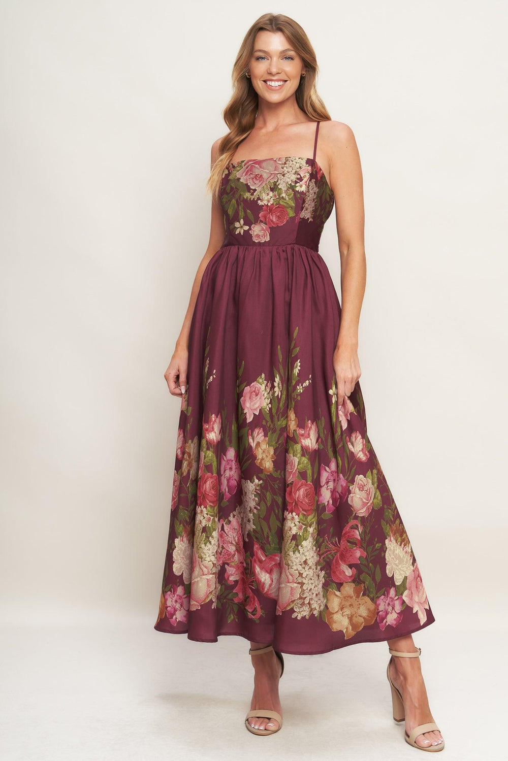 SECRET GARDEN ROMANCE WOVEN ANKLE DRESS.