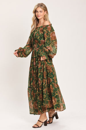 TERRACOTTA TRAIL WOVEN MIDI DRESS