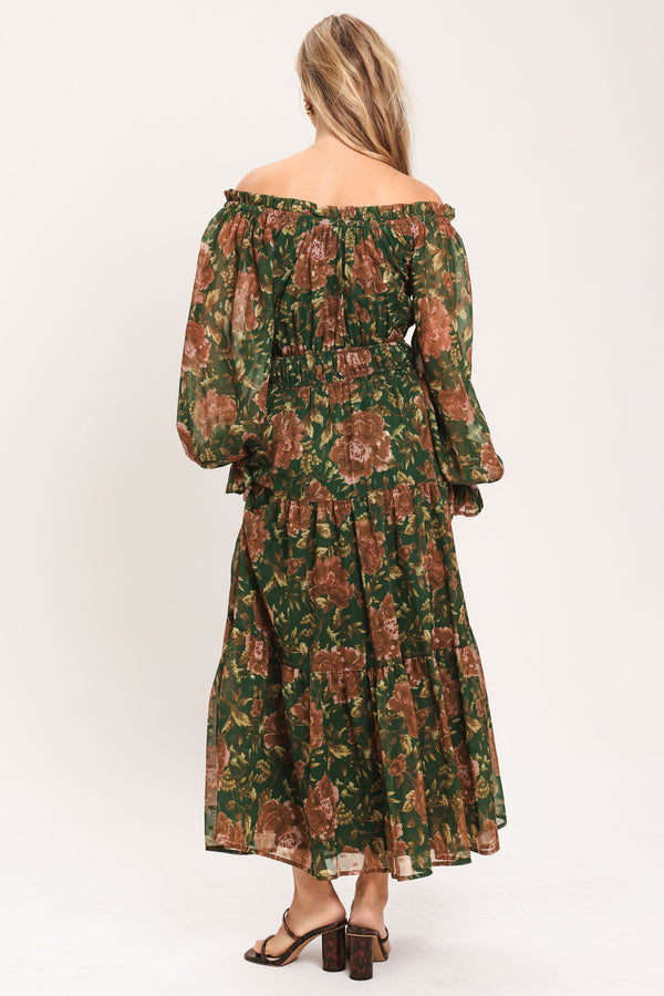 TERRACOTTA TRAIL WOVEN MIDI DRESS