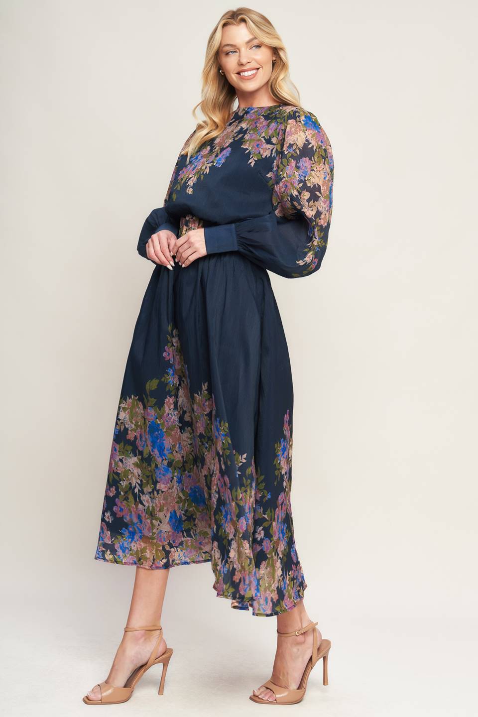 CHARMING TAPESTRY WOVEN MIDI DRESS