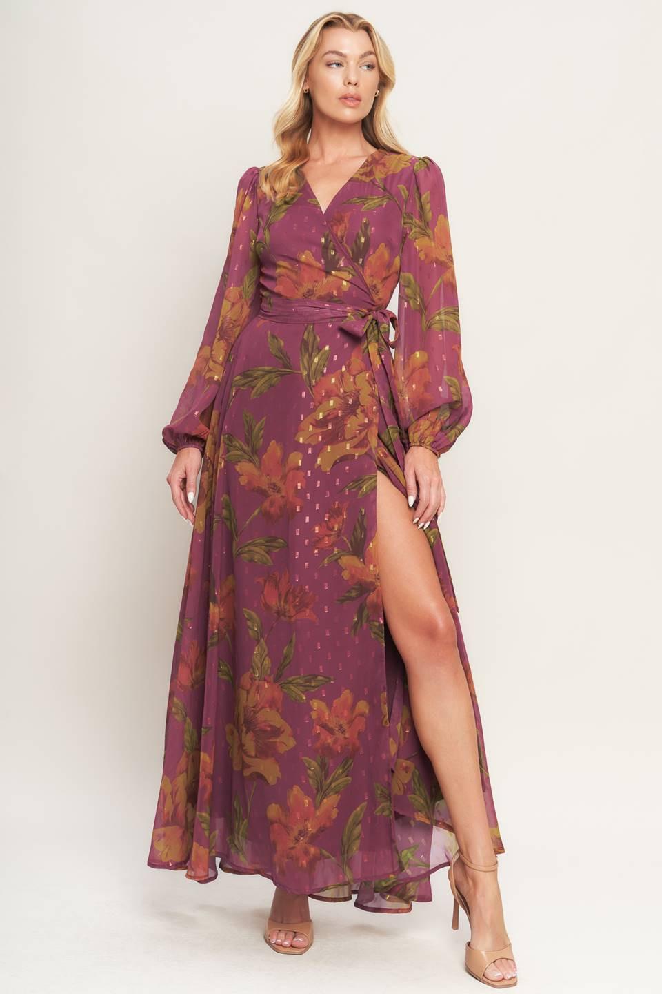 EMBER GARDEN WOVEN MAXI DRESS.