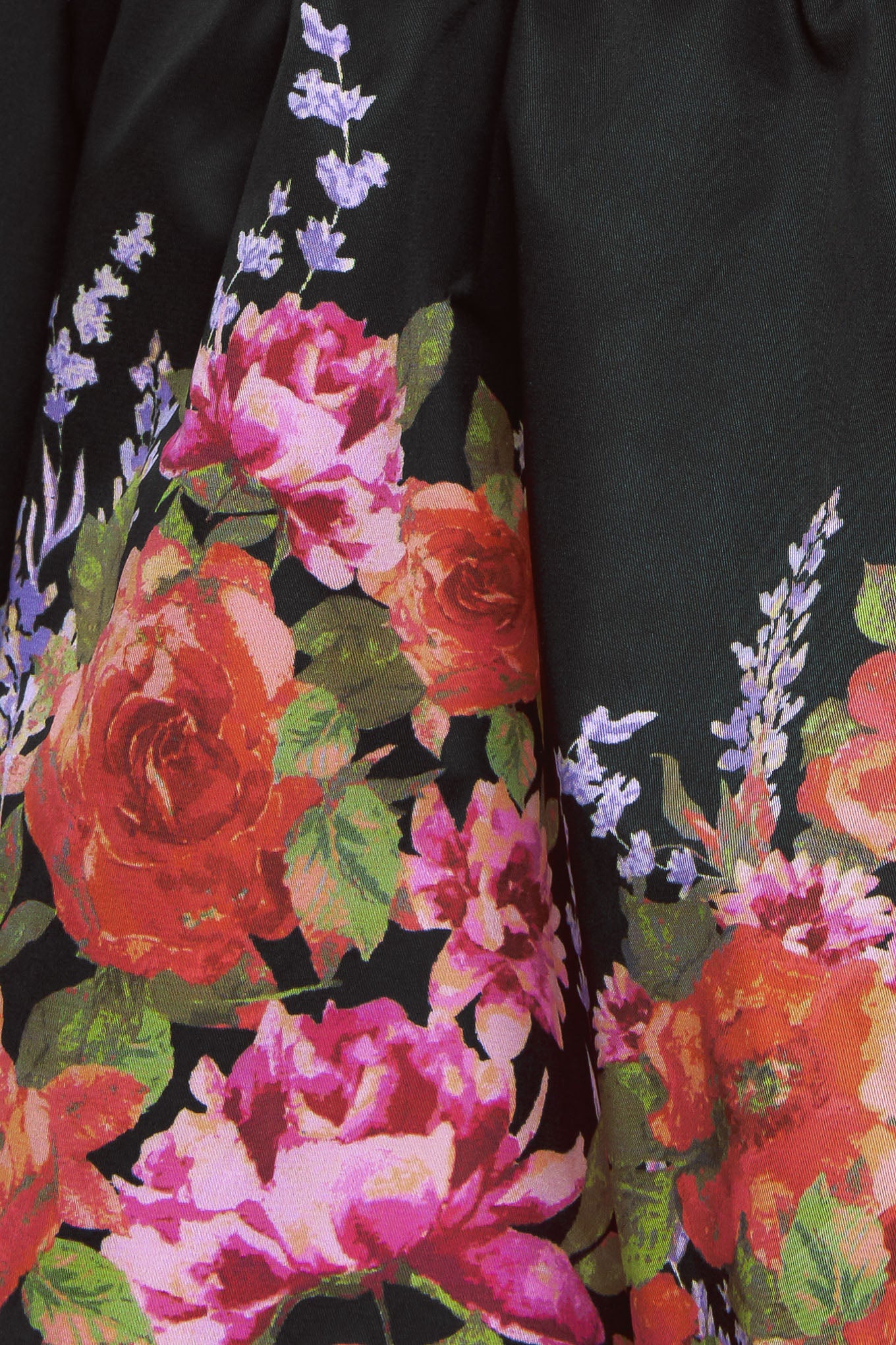 A printed woven midi dress featuring wide neckline, sleeveless, layered skirt and back zipper closure