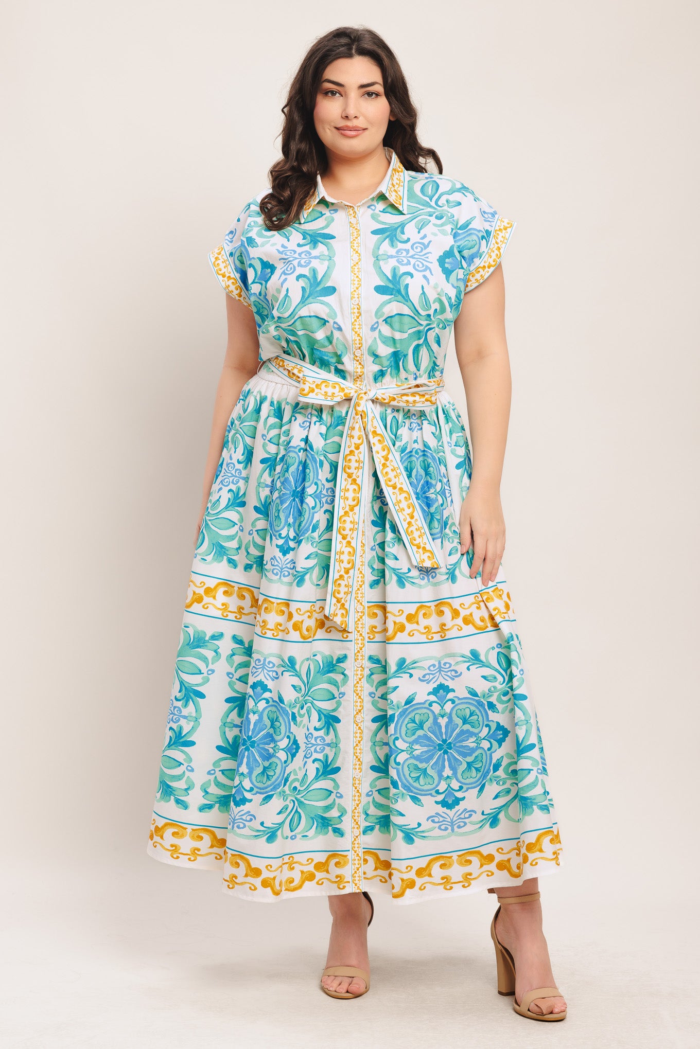 BLUE REGALIA WOVEN MIDI DRESS - Flying Tomato - DRESSES - Flying Tomato