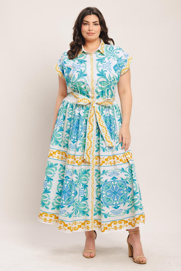 BLUE REGALIA WOVEN MIDI DRESS - Flying Tomato - DRESSES - Flying Tomato