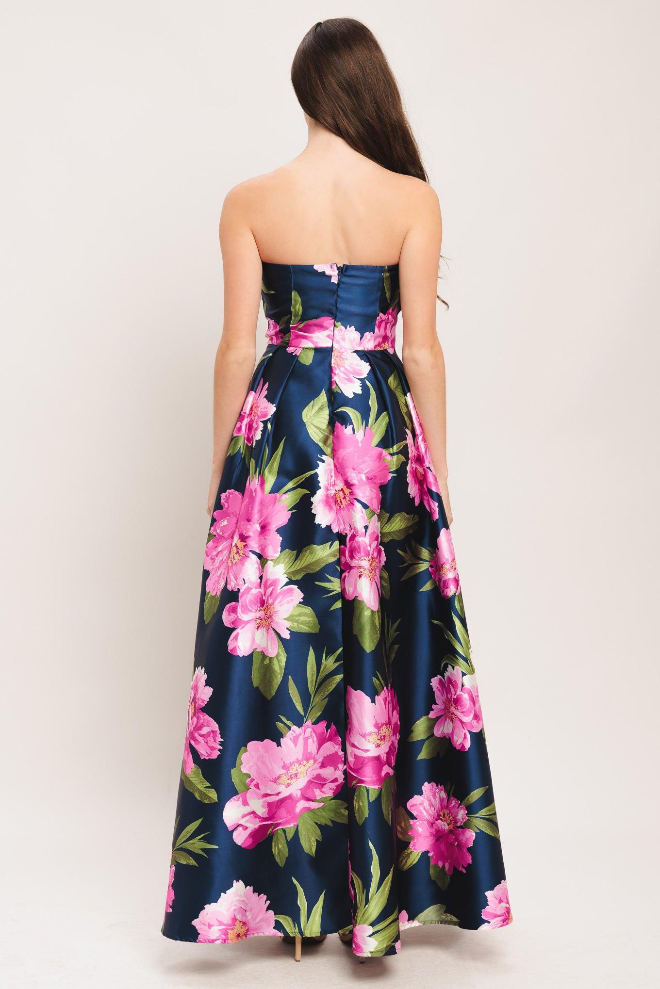 LUNA FLORA WOVEN MAXI DRESS.