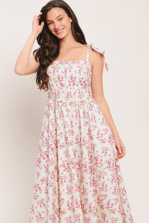 PETALS & PROMISES WOVEN MIDI DRESS - Flying Tomato - DRESSES - Flying Tomato