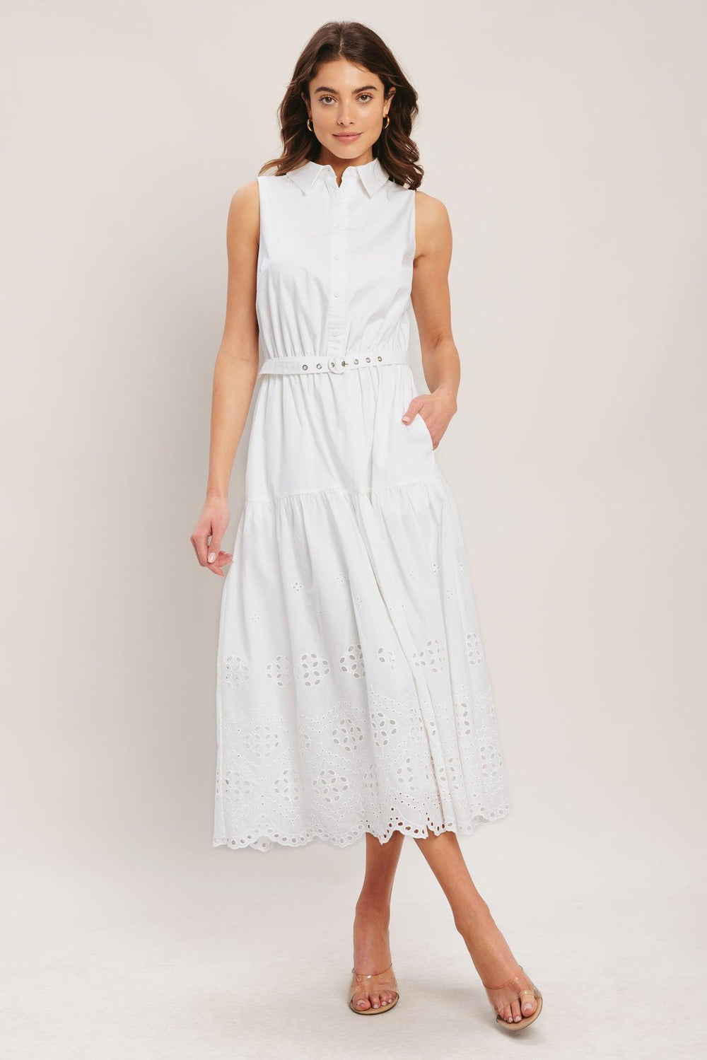 HAMPTONS SUMMER WOVEN MIDI DRESS.