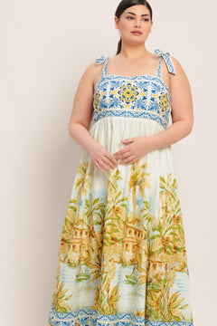 POSTCARD PERFECT WOVEN MAXI DRESS.
