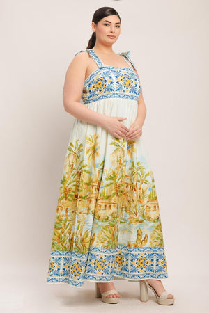 POSTCARD PERFECT WOVEN MAXI DRESS.