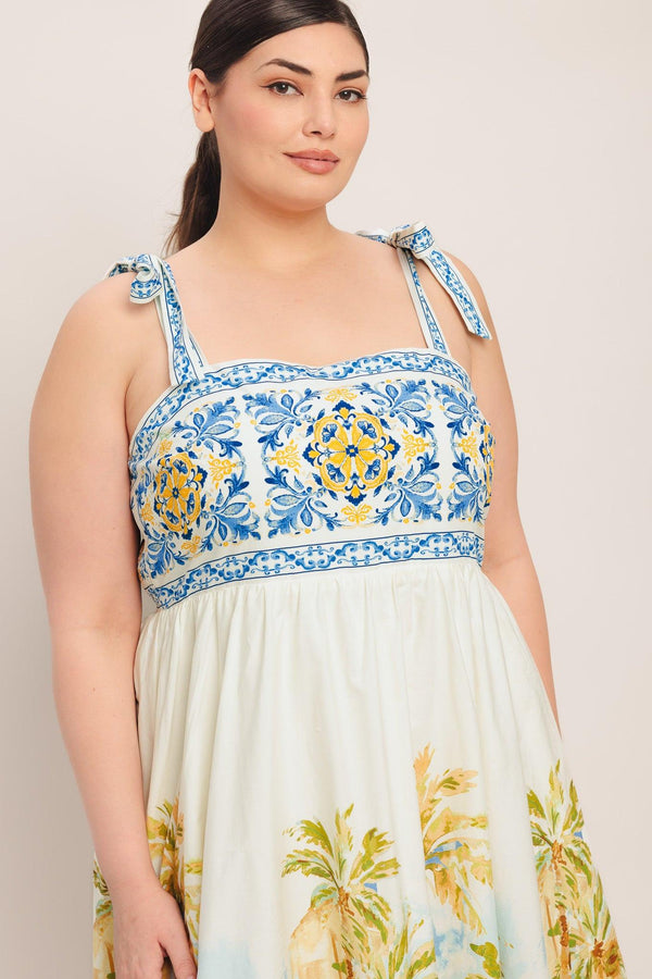 POSTCARD PERFECT WOVEN MAXI DRESS.