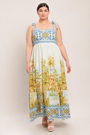 POSTCARD PERFECT WOVEN MAXI DRESS.