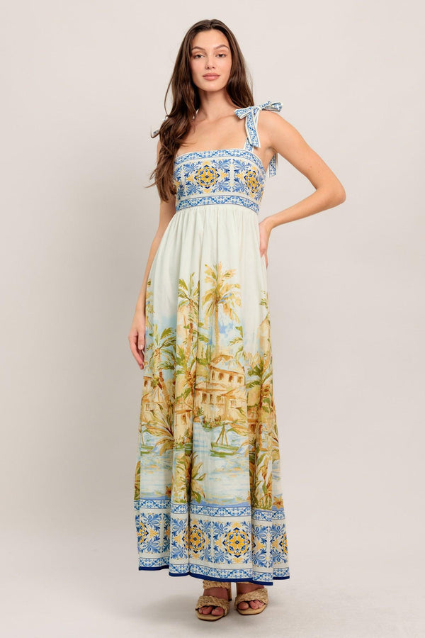 POSTCARD PERFECT WOVEN MAXI DRESS.