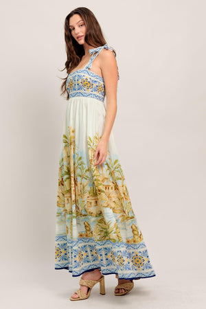 POSTCARD PERFECT WOVEN MAXI DRESS.