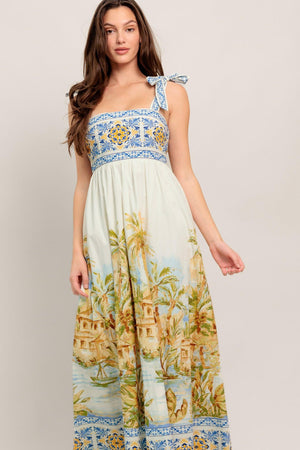 POSTCARD PERFECT WOVEN MAXI DRESS.