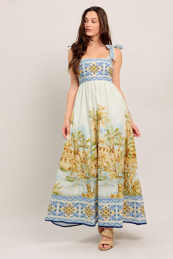 POSTCARD PERFECT WOVEN MAXI DRESS.