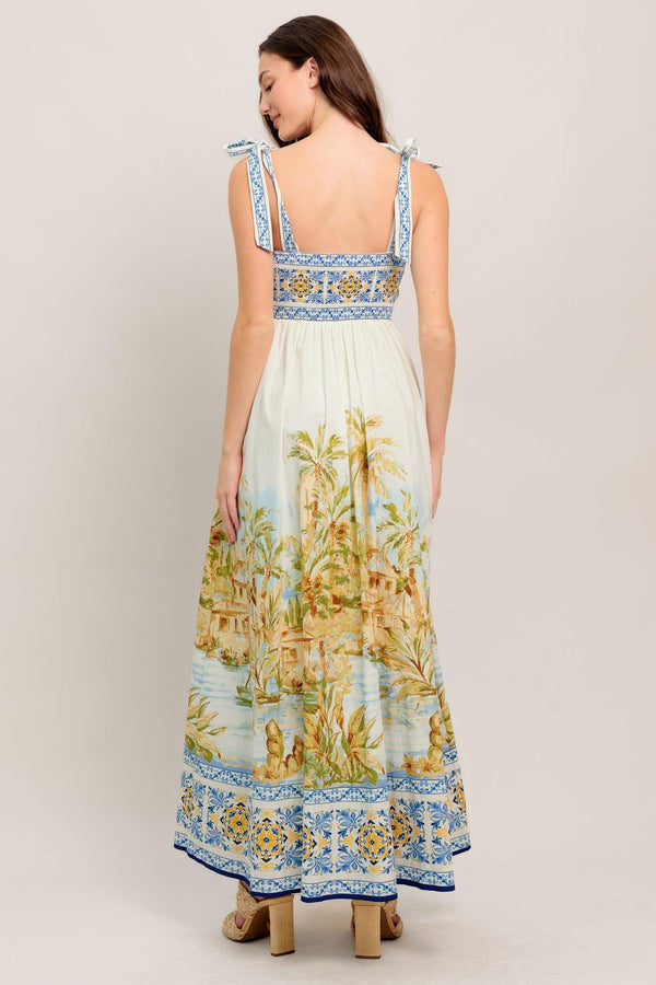 POSTCARD PERFECT WOVEN MAXI DRESS.