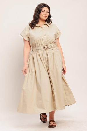 BARE ELEGANCE WOVEN MIDI DRESS - Flying Tomato - DRESSES - Flying Tomato