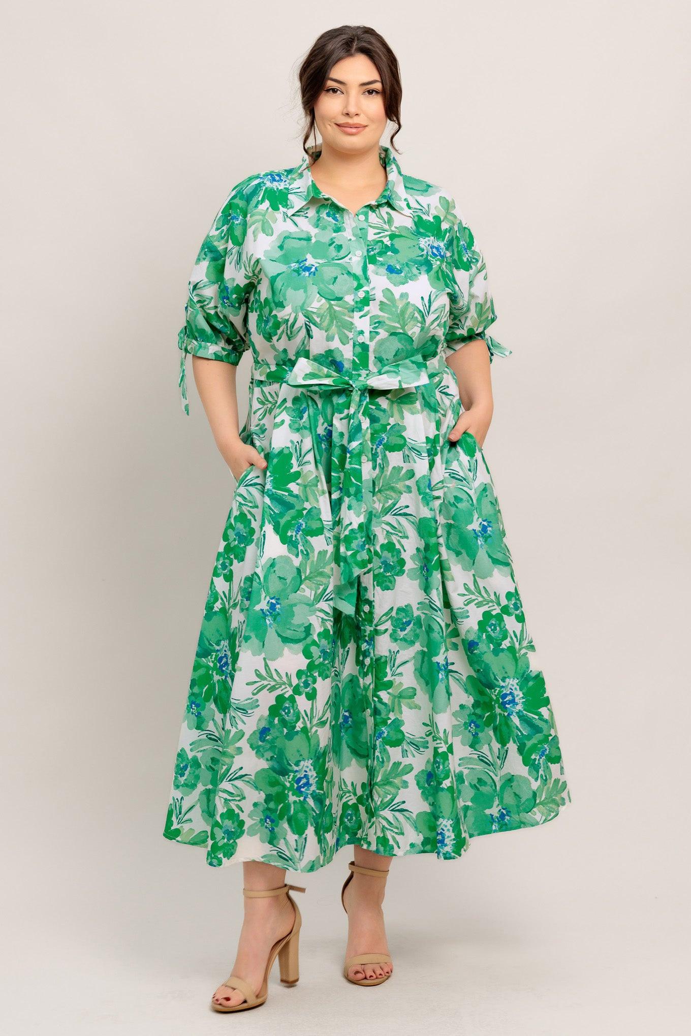 SIMPLY IN BLOOM WOVEN MIDI SHIRT DRESS l FLYING TOMATO – Flying Tomato